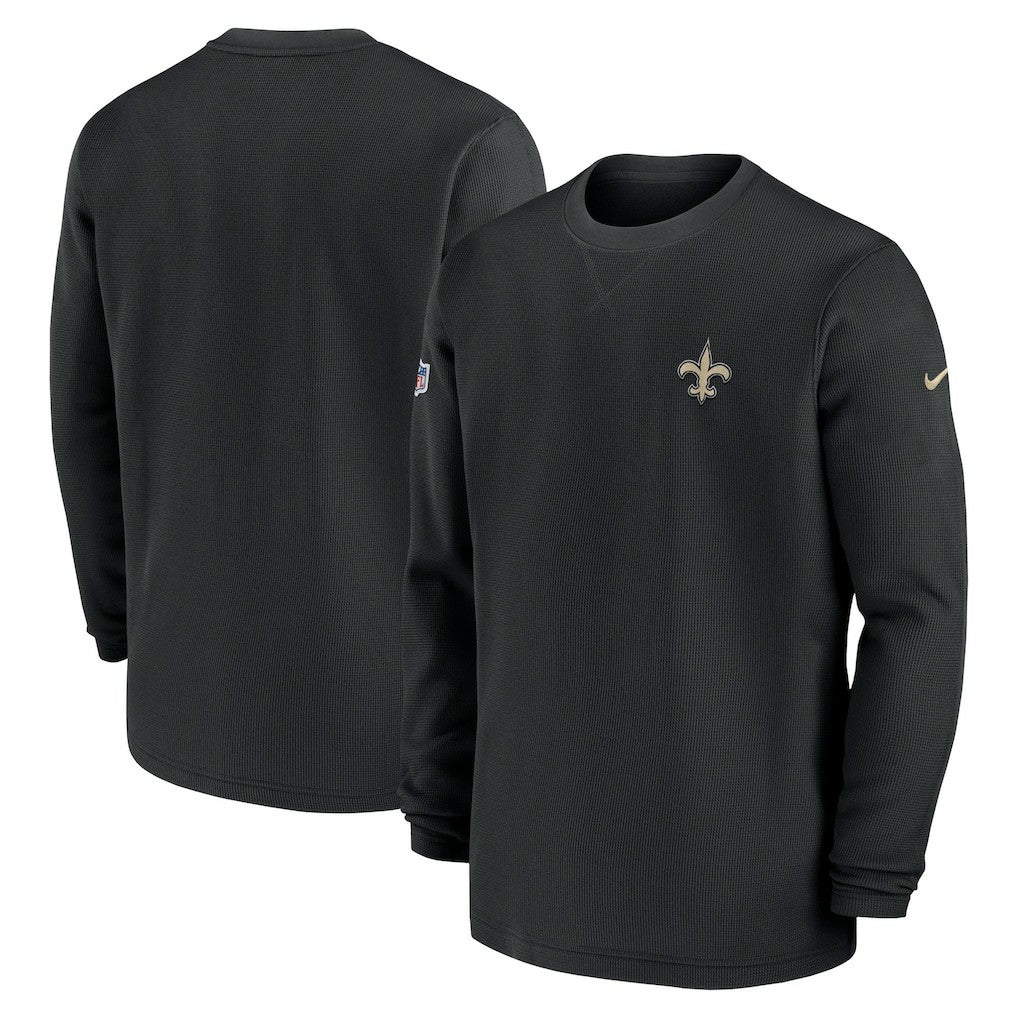 New Orleans Saints 2023 Sideline Throwback Heavy Brushed Waffle Long Sleeve Top | NFL Discount