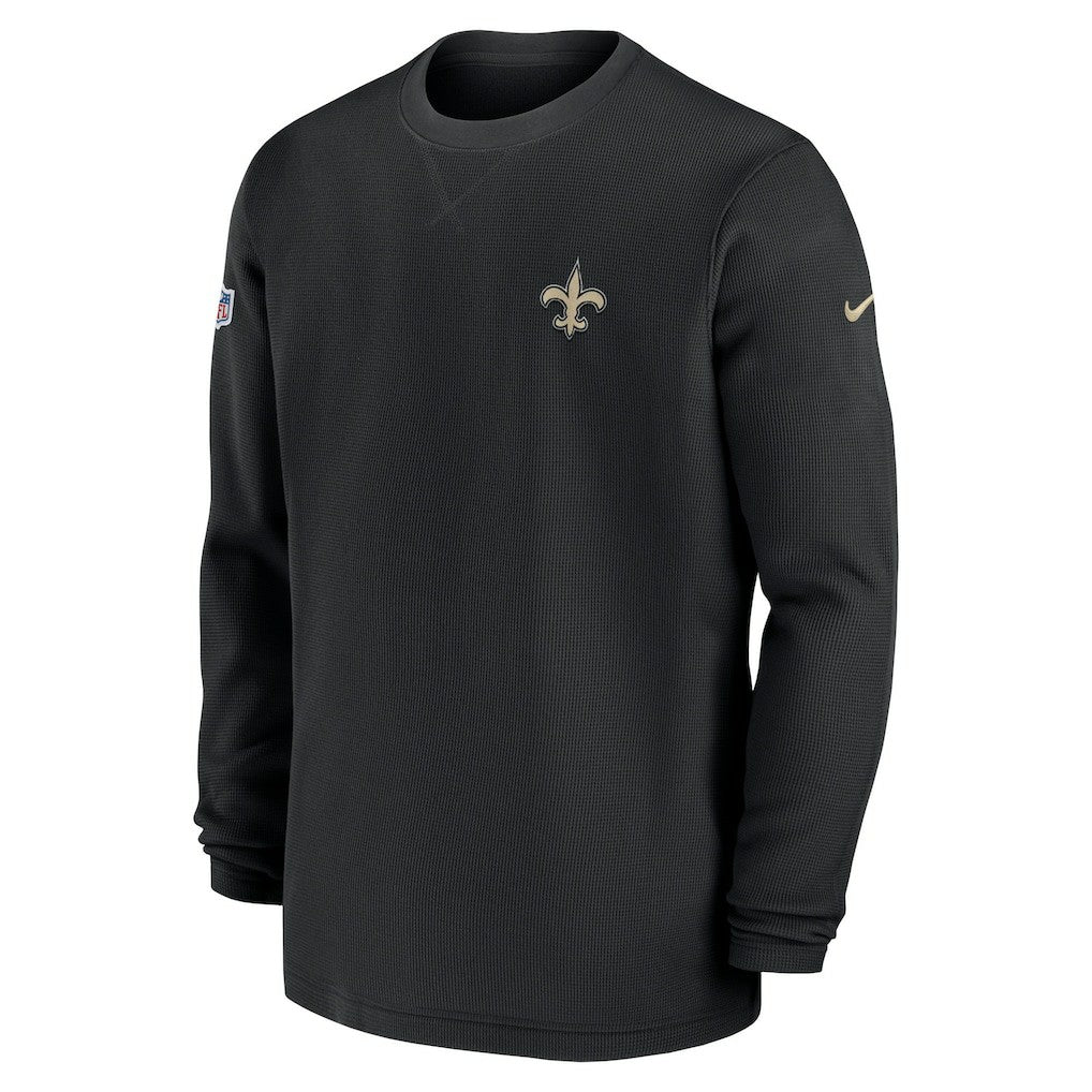 New Orleans Saints 2023 Sideline Throwback Heavy Brushed Waffle Long Sleeve Top | NFL Discount