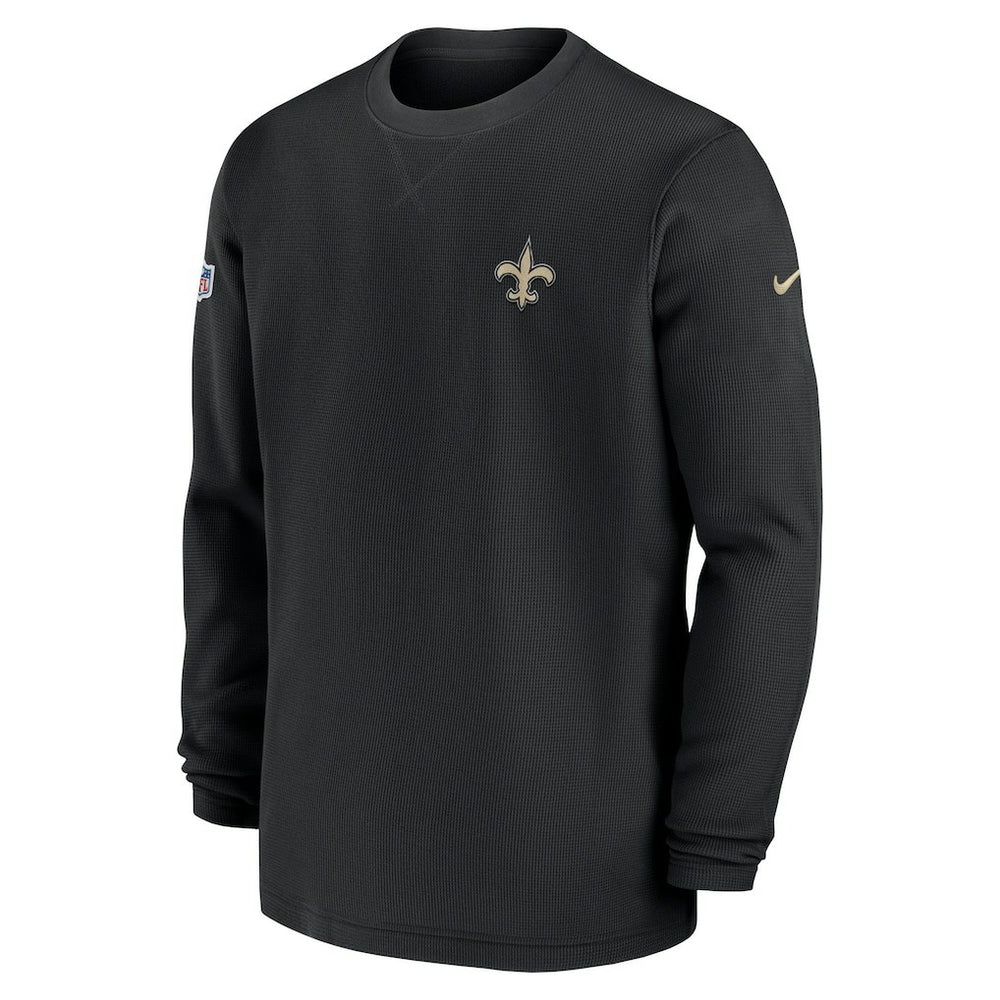 New Orleans Saints 2023 Sideline Throwback Heavy Brushed Waffle Long Sleeve Top | NFL Discount