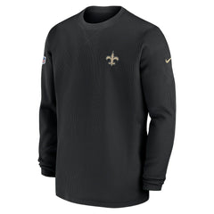 New Orleans Saints 2023 Sideline Throwback Heavy Brushed Waffle Long Sleeve Top | NFL Discount