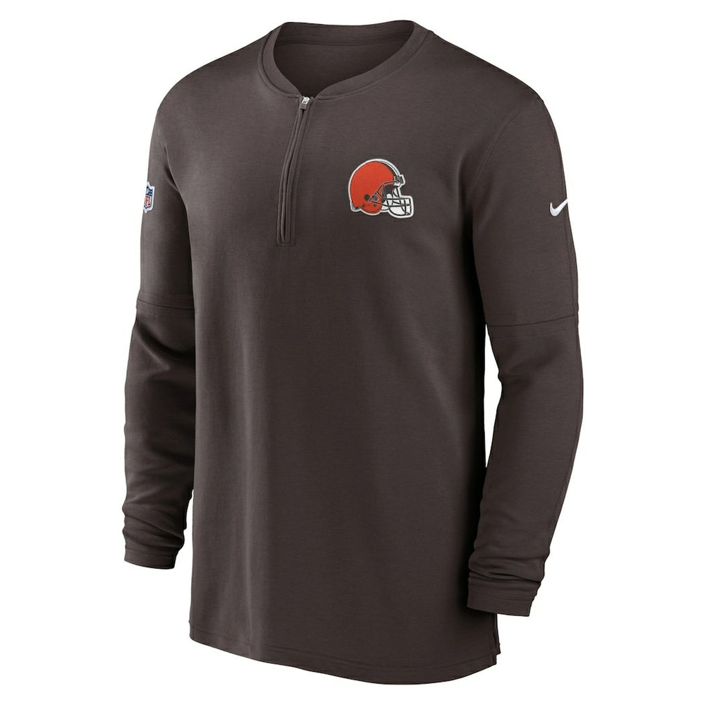 Cleveland Browns 2023 Sideline Performance Long Sleeve Tri-Blend Quarter-Zip Top | NFL Outlet