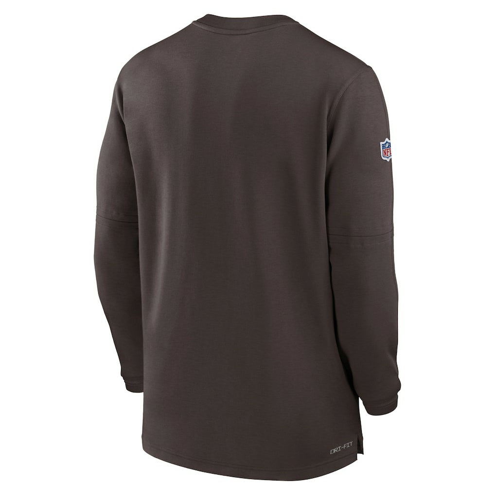 Cleveland Browns 2023 Sideline Performance Long Sleeve Tri-Blend Quarter-Zip Top | NFL Outlet