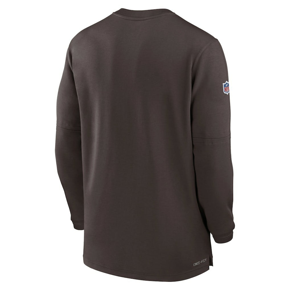 Cleveland Browns 2023 Sideline Performance Long Sleeve Tri-Blend Quarter-Zip Top | NFL Outlet