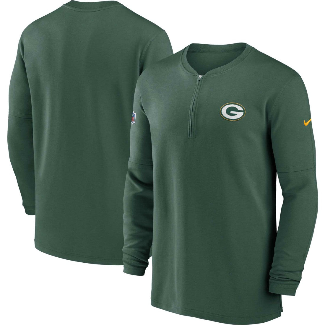 Green Bay Packers 2023 Sideline Performance Long Sleeve Tri-Blend Quarter-Zip Top | NFL Online