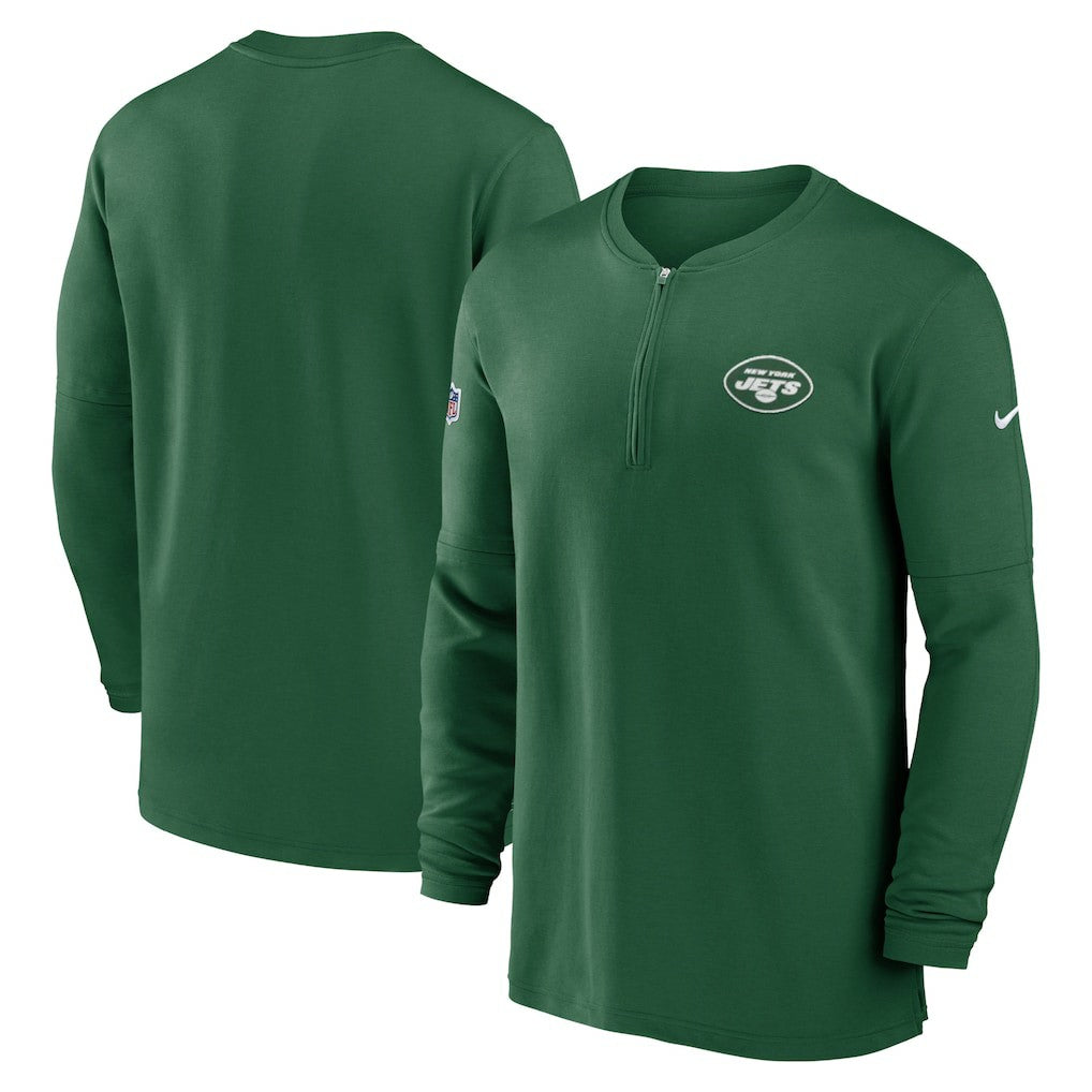New York Jets 2023 Sideline Performance Long Sleeve Tri-Blend Quarter-Zip Top | NFL New