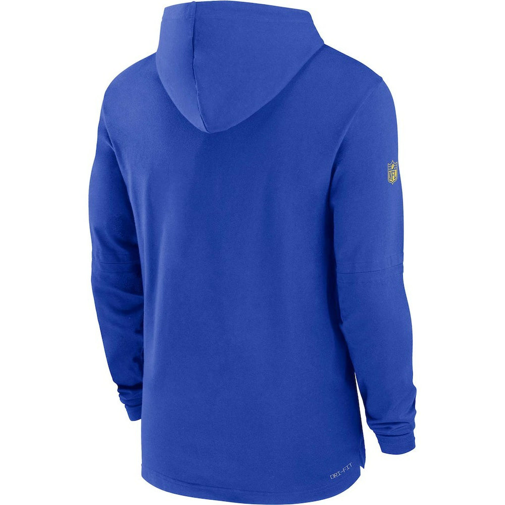 Los Angeles Rams Sideline Performance Long Sleeve Hoodie T-Shirt | NFL Outlet
