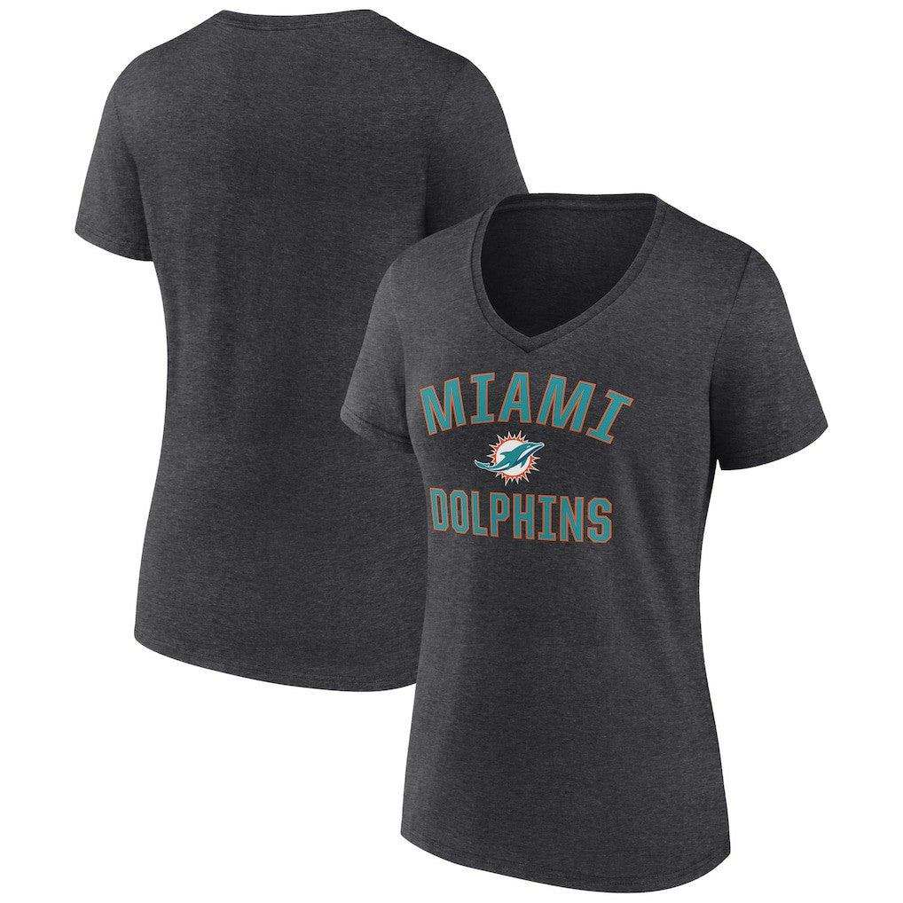 Miami Dolphins Women's Victory Arch Team V-Neck T-Shirt | NFL Discount