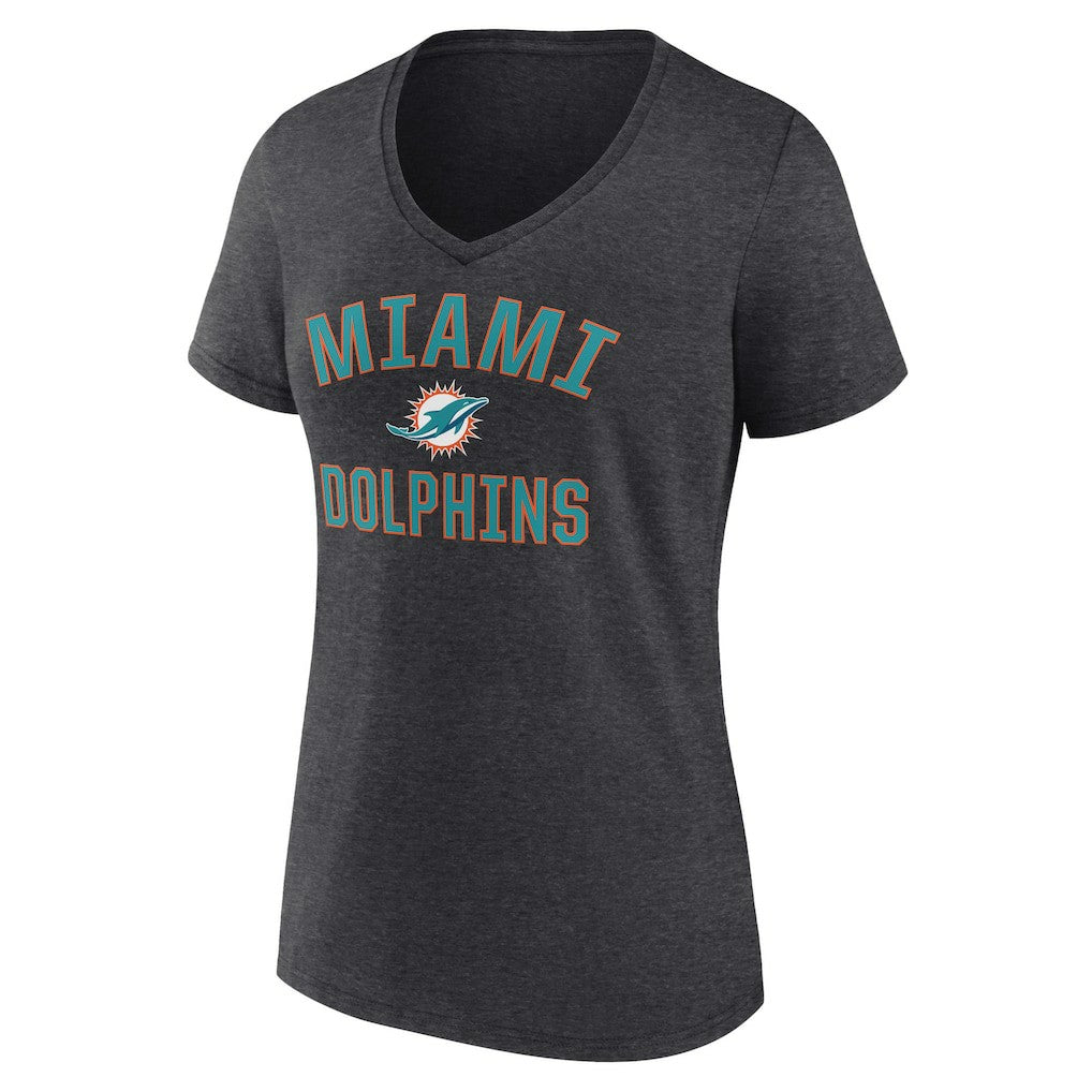 Miami Dolphins Women's Victory Arch Team V-Neck T-Shirt | NFL Discount
