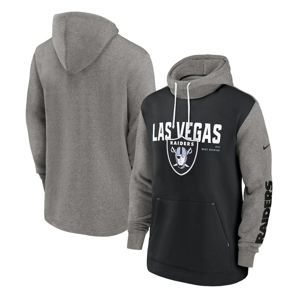 Las Vegas Raiders Fashion Color Block Pullover Hoodie | NFL Hot