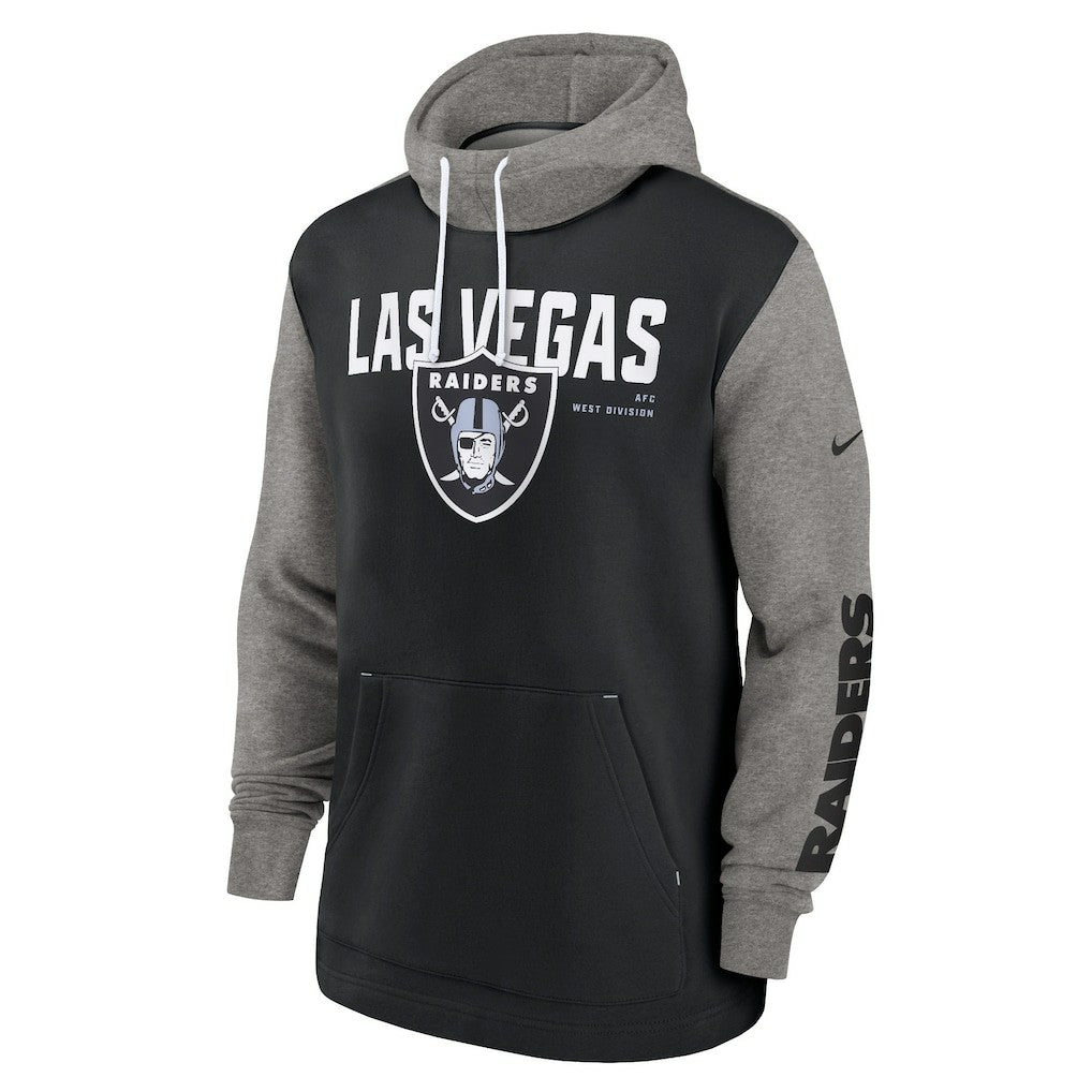 Las Vegas Raiders Fashion Color Block Pullover Hoodie | NFL Hot