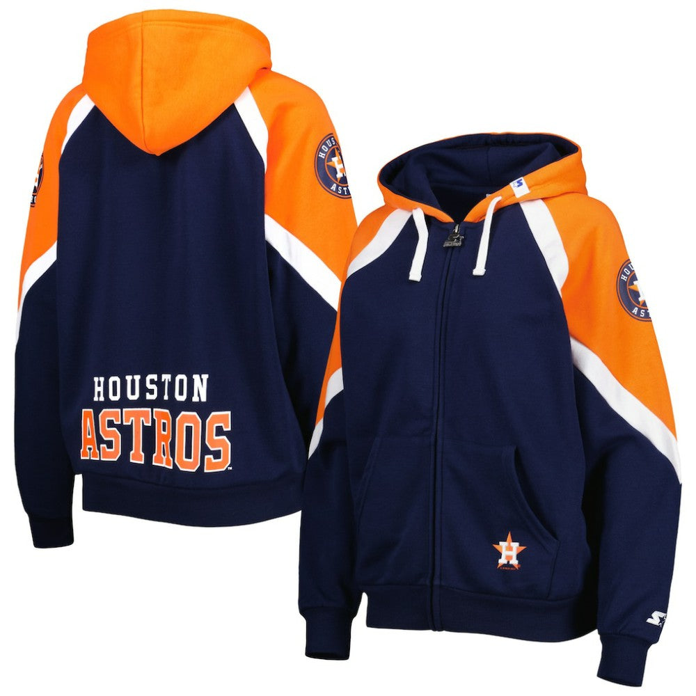 Houston Astros Starter Women's Hail Mary Full-Zip Hoodie - MLB Hoodies