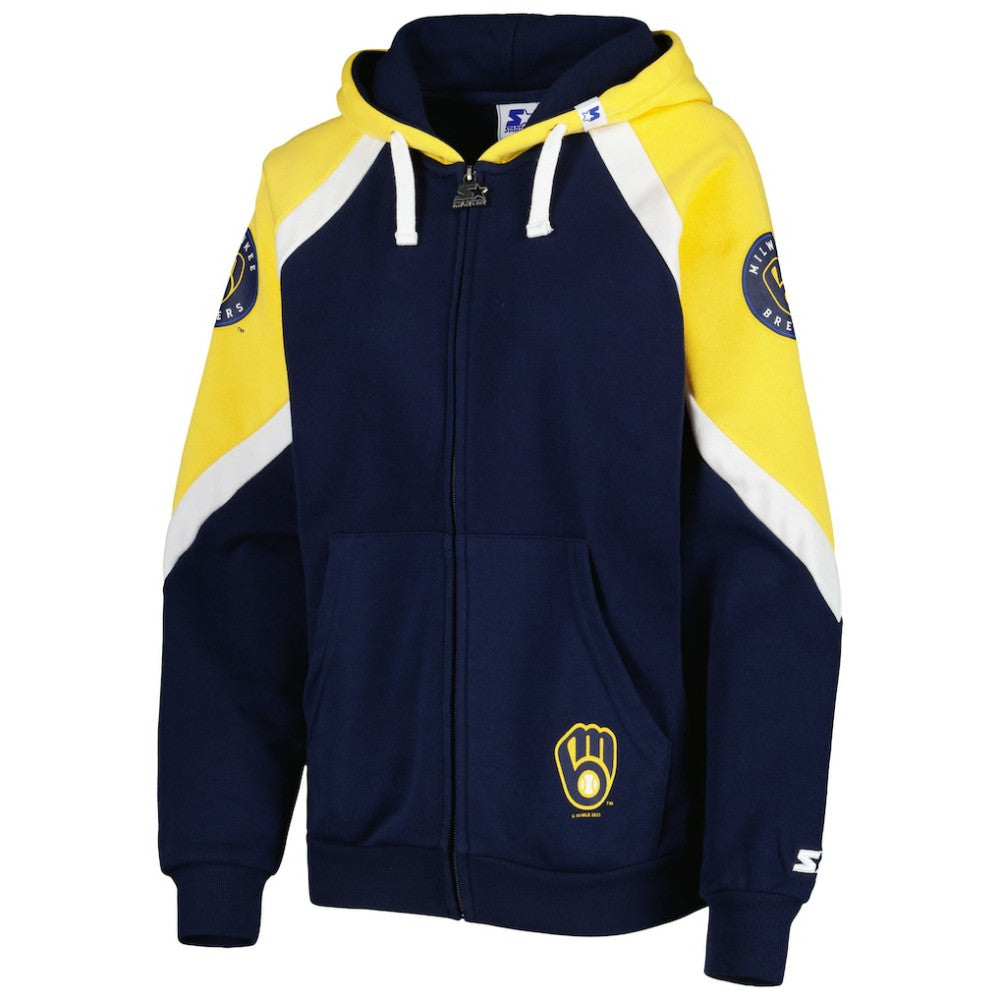 Milwaukee Brewers Starter Women's Hail Mary Full-Zip Hoodie - MLB Hoodies