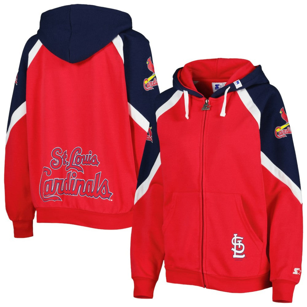 St. Louis Cardinals Starter Women's Hail Mary Full-Zip Hoodie - MLB Hoodies