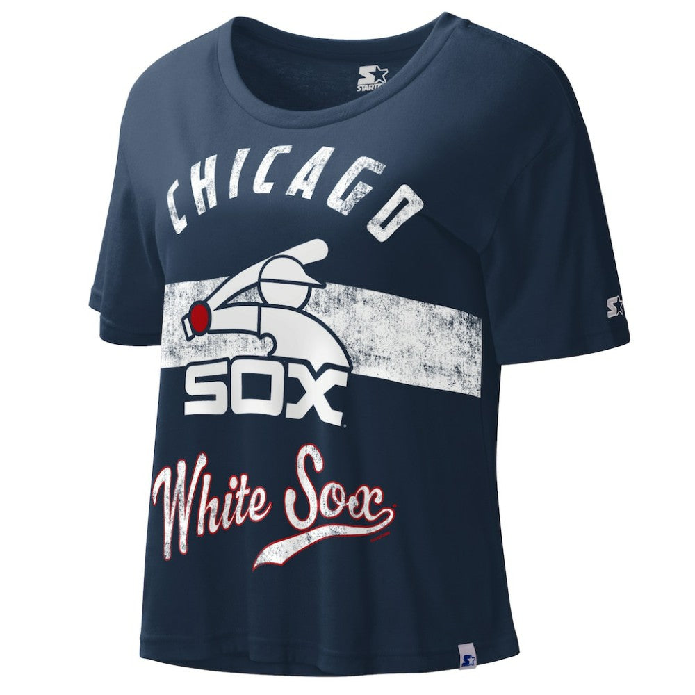 Chicago White Sox Starter Cooperstown Collection Women's Record Setter Crop Top - MLB Tops