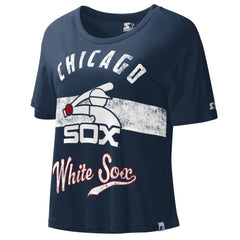 Chicago White Sox Starter Cooperstown Collection Women's Record Setter Crop Top - MLB Tops