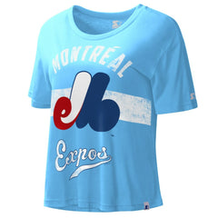 Montreal Expos Starter Cooperstown Collection Women's Record Setter Crop Top - MLB Tops