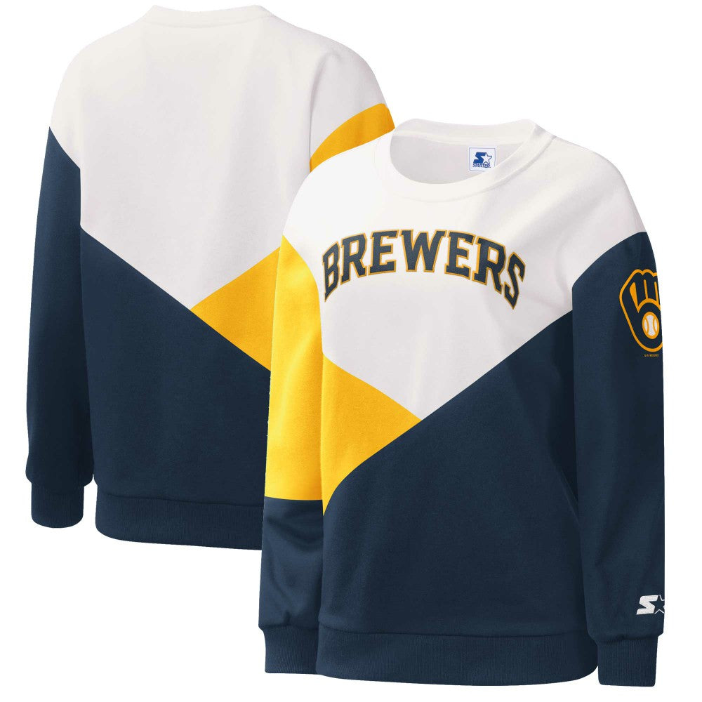 Milwaukee Brewers Starter Women's Shutout Pullover Sweatshirt - MLB Pullover