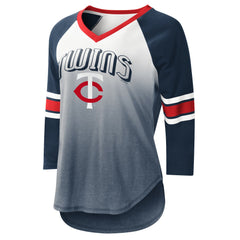 Minnesota Twins G-III 4Her by Carl Banks Women's Lead-Off Raglan 3/4-Sleeve V-Neck T-Shirt - MLB T-shirts