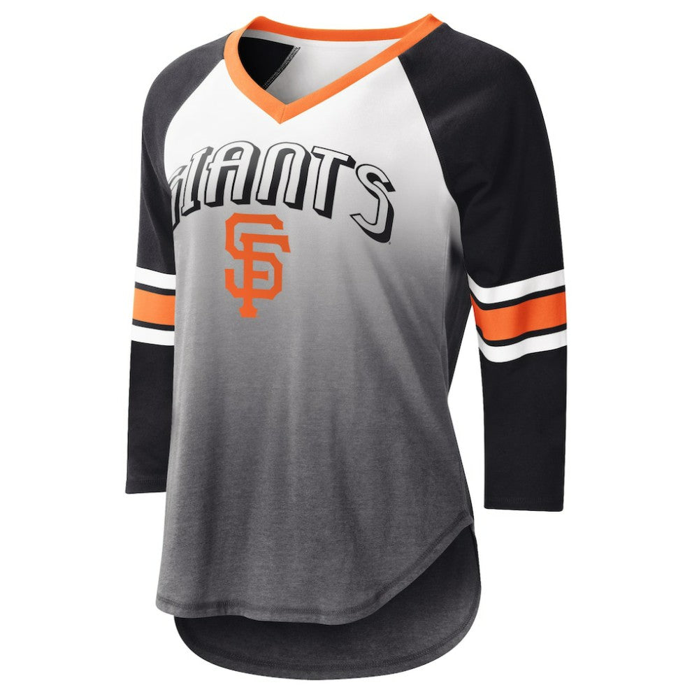 San Francisco Giants G-III 4Her by Carl Banks Women's Lead-Off Raglan 3/4-Sleeve V-Neck T-Shirt - MLB T-shirts