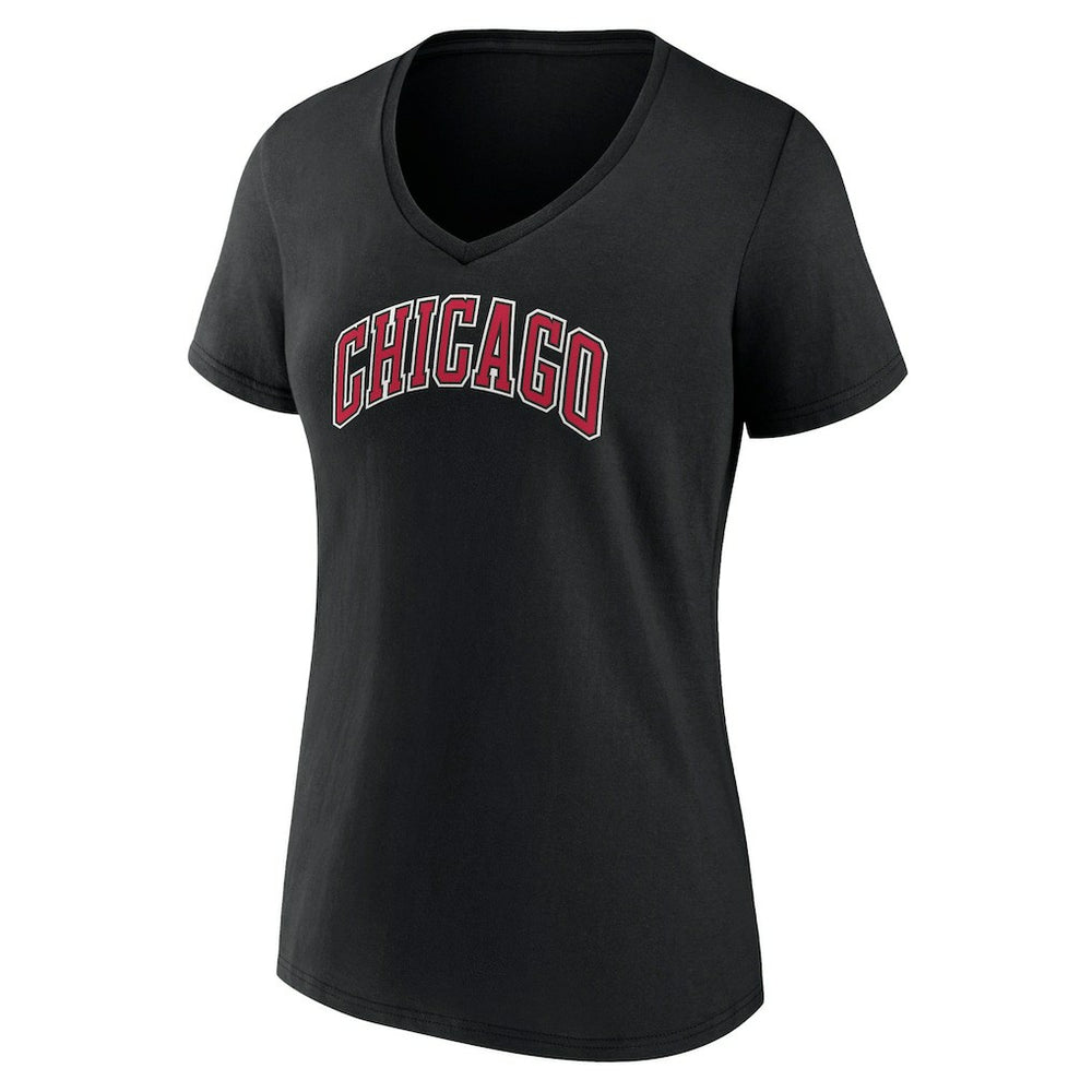 Black Chicago Bulls Women's Alternate Logo V-Neck T-Shirt sale | NBA