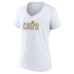 White Cleveland Cavaliers Women's Wordmark V-Neck T-Shirt sale | NBA