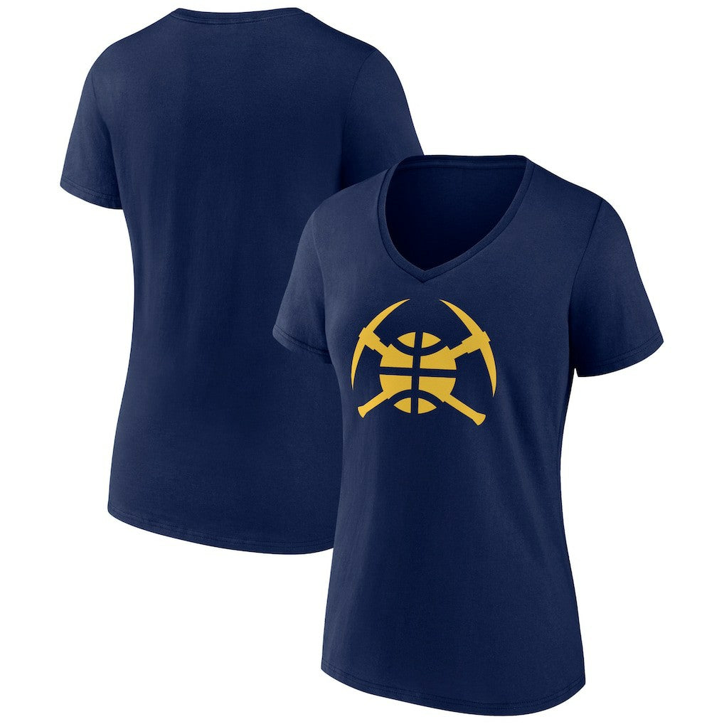 Navy Denver Nuggets Women's Alternate Logo V-Neck T-Shirt sale | NBA