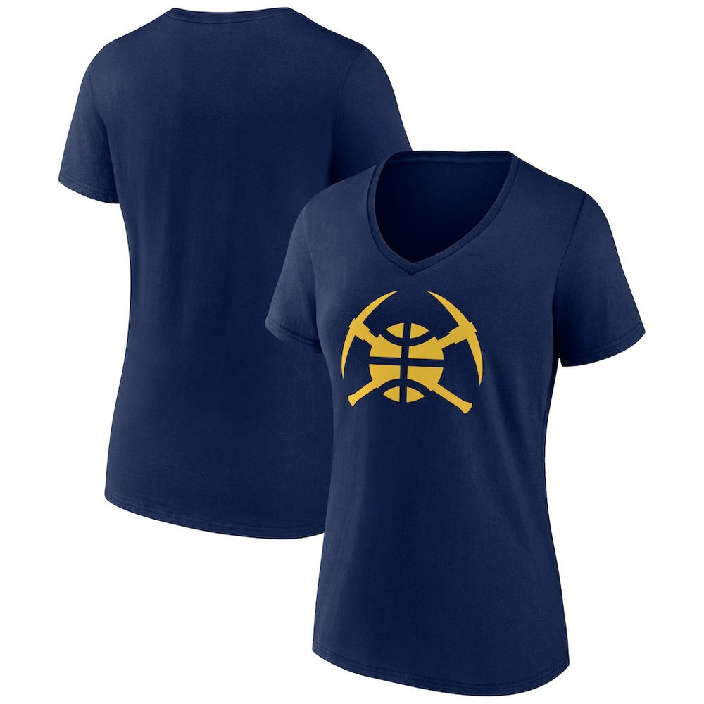 Navy Denver Nuggets Women's Alternate Logo V-Neck T-Shirt sale | NBA