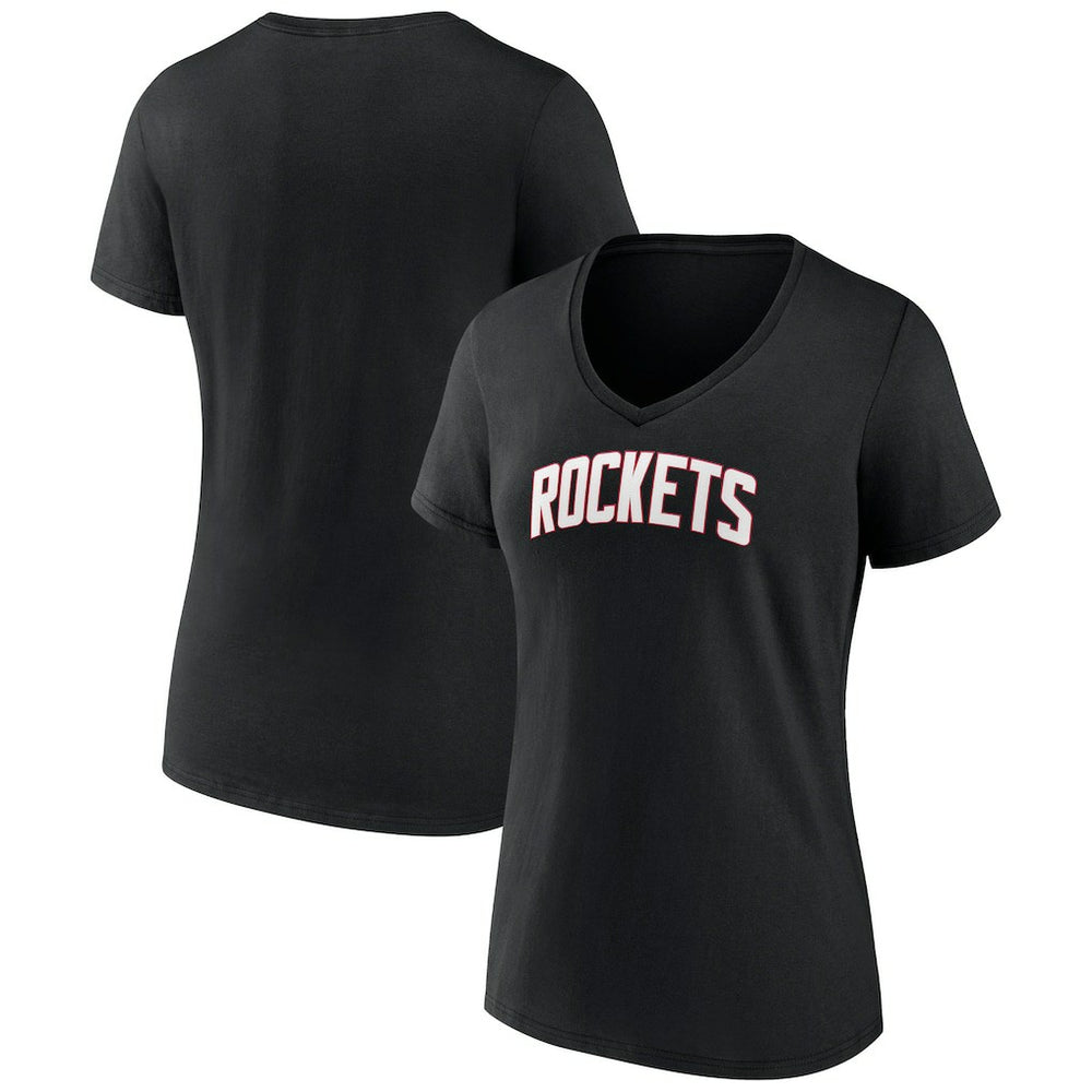 Black Houston Rockets Women's Alternate Logo V-Neck T-Shirt | NBA