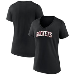 Black Houston Rockets Women's Alternate Logo V-Neck T-Shirt | NBA