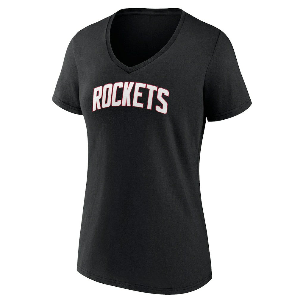 Black Houston Rockets Women's Alternate Logo V-Neck T-Shirt | NBA