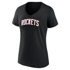 Black Houston Rockets Women's Alternate Logo V-Neck T-Shirt | NBA