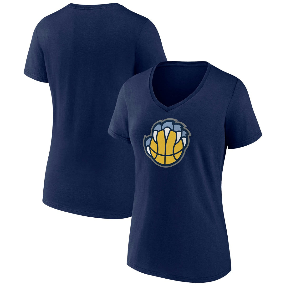 Navy Memphis Grizzlies Women's Alternate Logo V-Neck T-Shirt | NBA