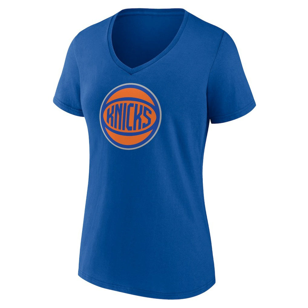 Royal New York Knicks Women's Alternate Logo V-Neck T-Shirt | NBA
