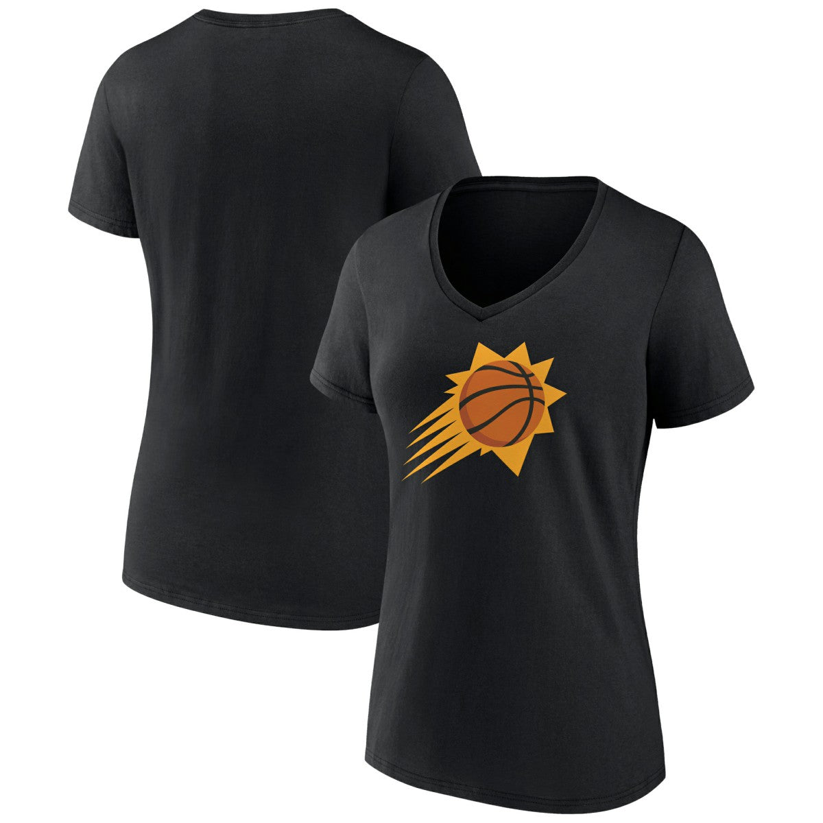Black Phoenix Suns Women's Alternate Logo V-Neck T-Shirt | NBA