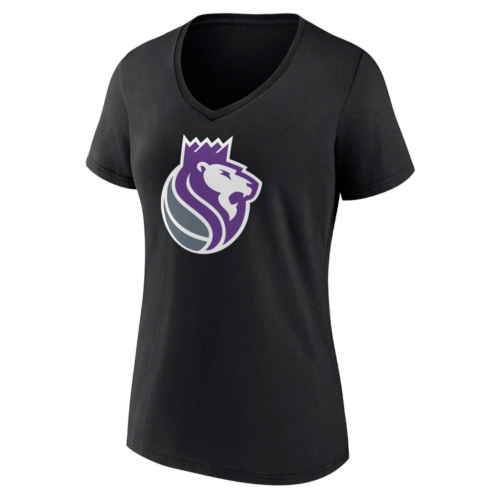 Black Sacramento Kings Women's Alternate Logo V-Neck T-Shirt | NBA