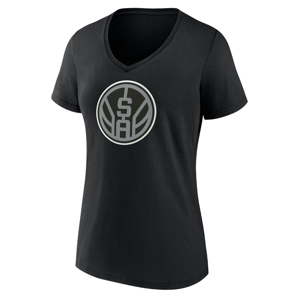 Black San Antonio Spurs Women's Alternate Logo V-Neck T-Shirt | NBA