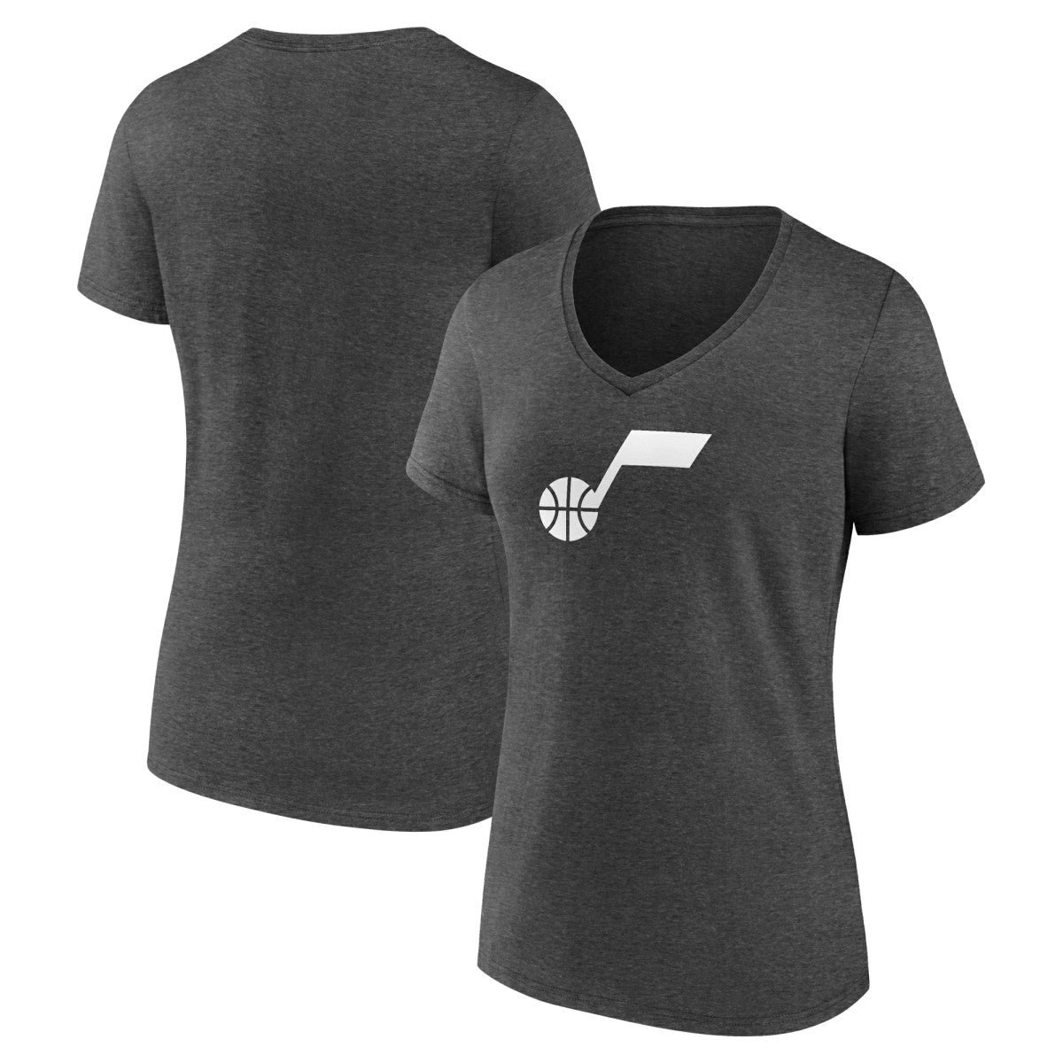 Charcoal Utah Jazz Women's Logo V-Neck T-Shirt | NBA