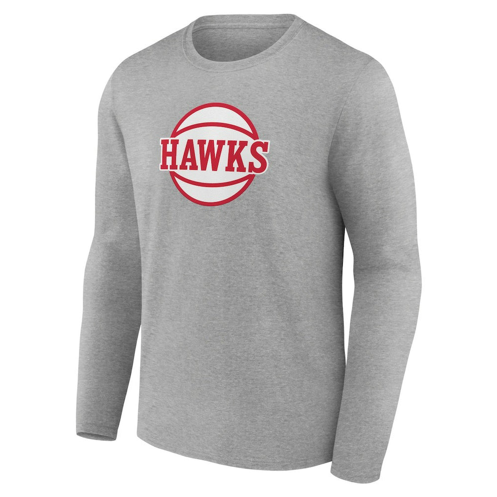 Gray Atlanta Hawks Alternate Logo Long Sleeve T-Shirt | NBA