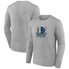 Gray Dallas Mavericks Alternate Logo Long Sleeve T-Shirt sale | NBA