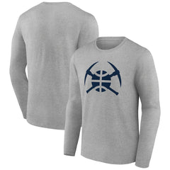 Gray Denver Nuggets Alternate Logo Long Sleeve T-Shirt sale | NBA