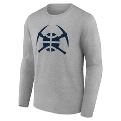 Gray Denver Nuggets Alternate Logo Long Sleeve T-Shirt sale | NBA