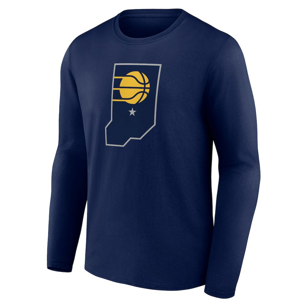 Navy Indiana Pacers Alternate Logo Long Sleeve T-Shirt | NBA