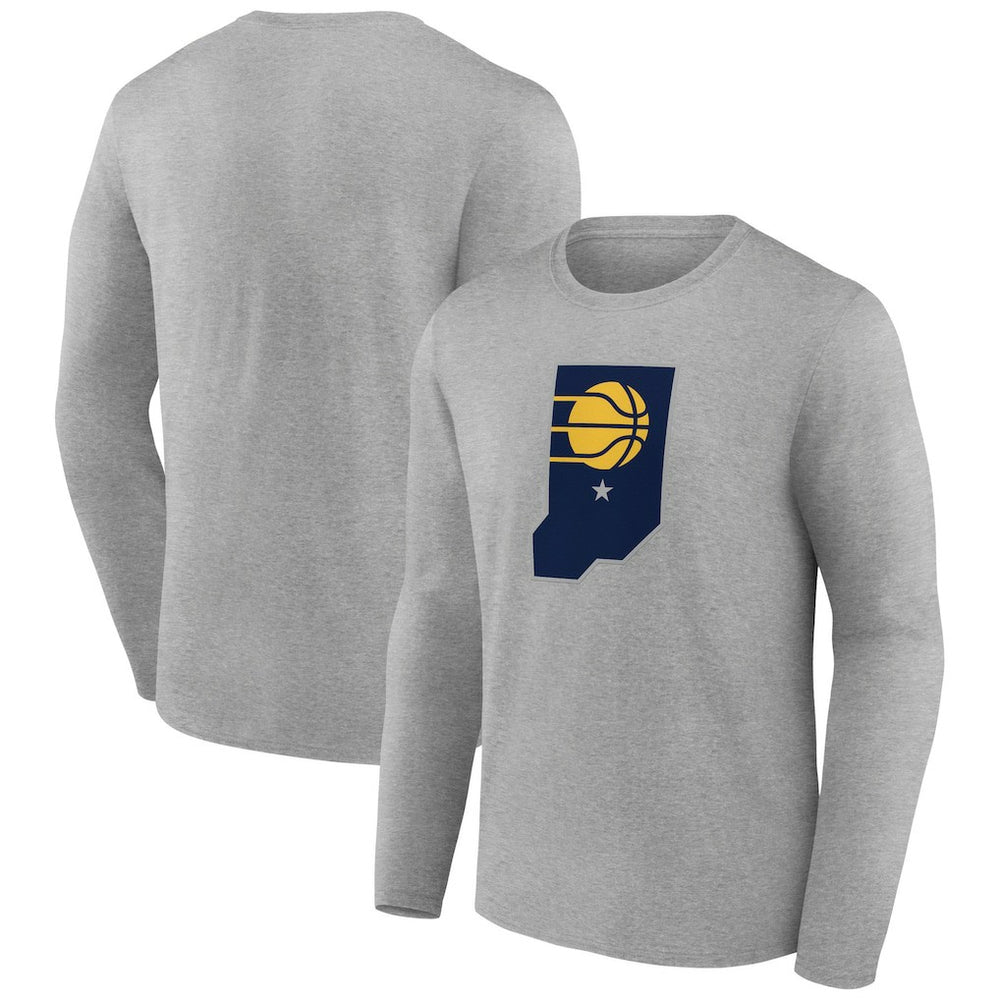 Gray Indiana Pacers Alternate Logo Long Sleeve T-Shirt | NBA