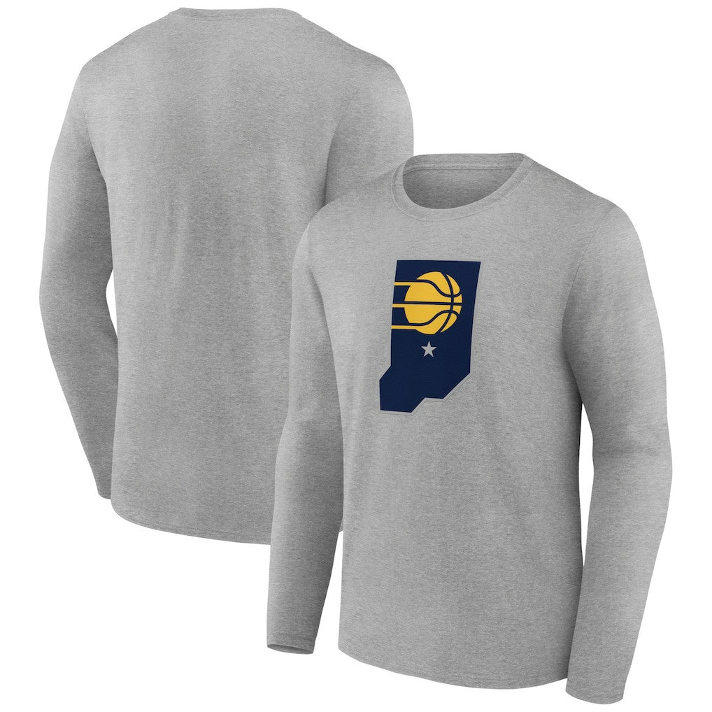 Gray Indiana Pacers Alternate Logo Long Sleeve T-Shirt | NBA