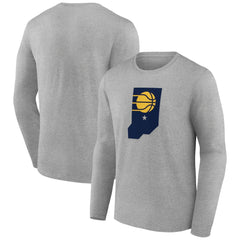 Gray Indiana Pacers Alternate Logo Long Sleeve T-Shirt | NBA