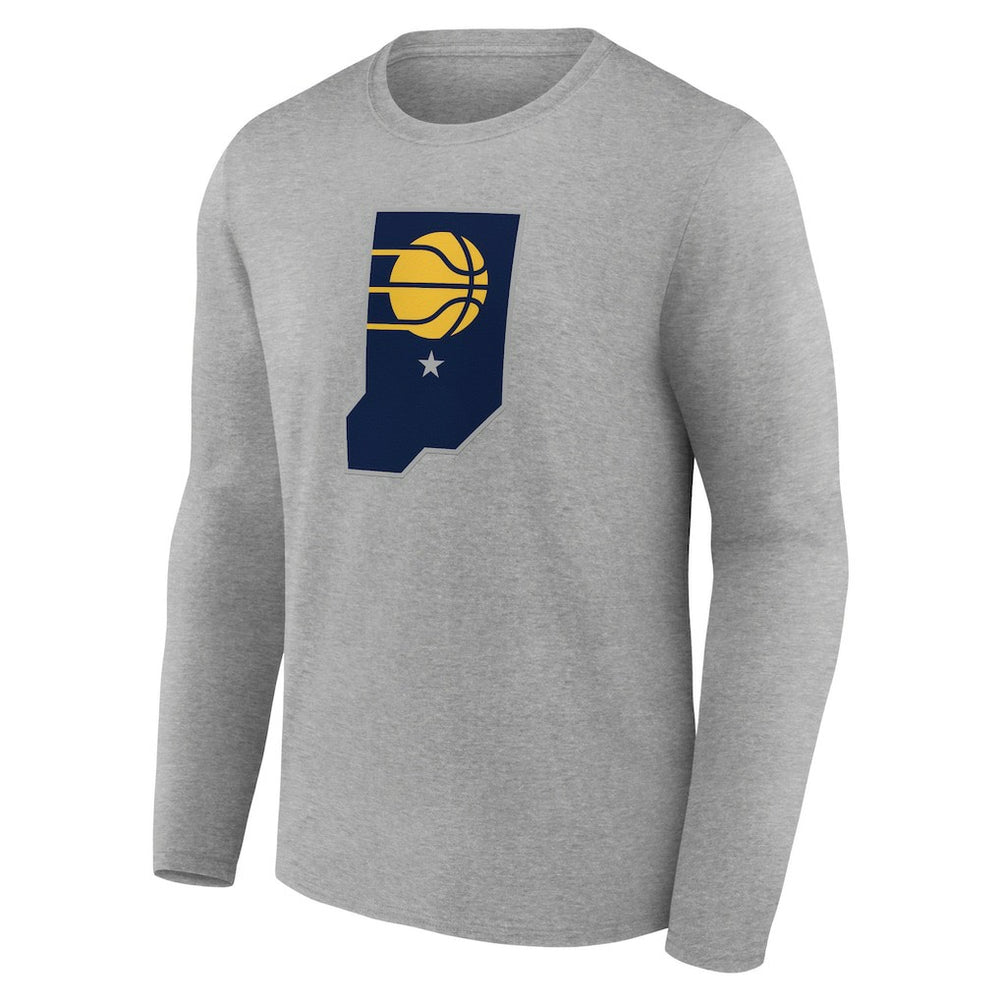 Gray Indiana Pacers Alternate Logo Long Sleeve T-Shirt | NBA