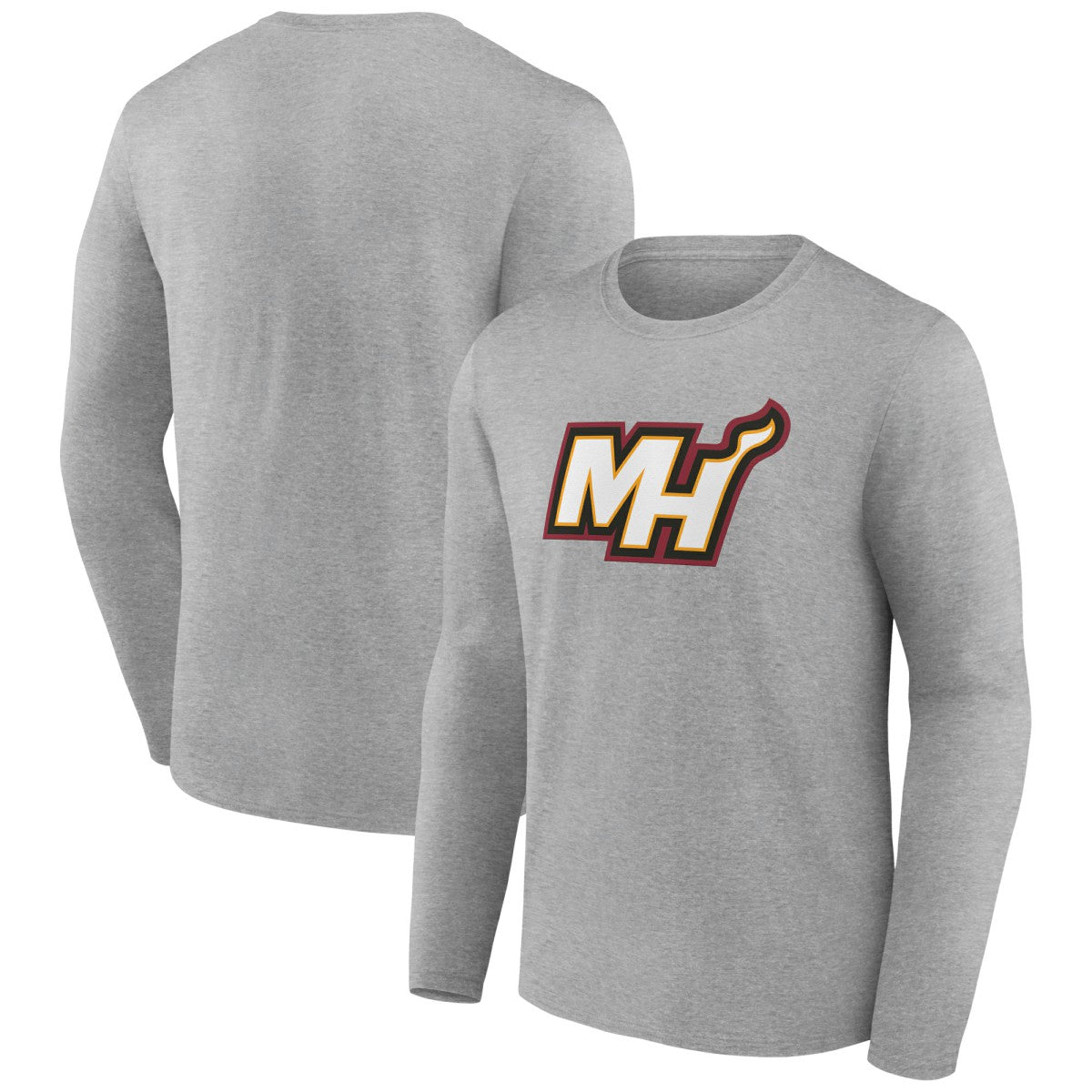 Gray Miami Heat Alternate Logo Long Sleeve T-Shirt | NBA