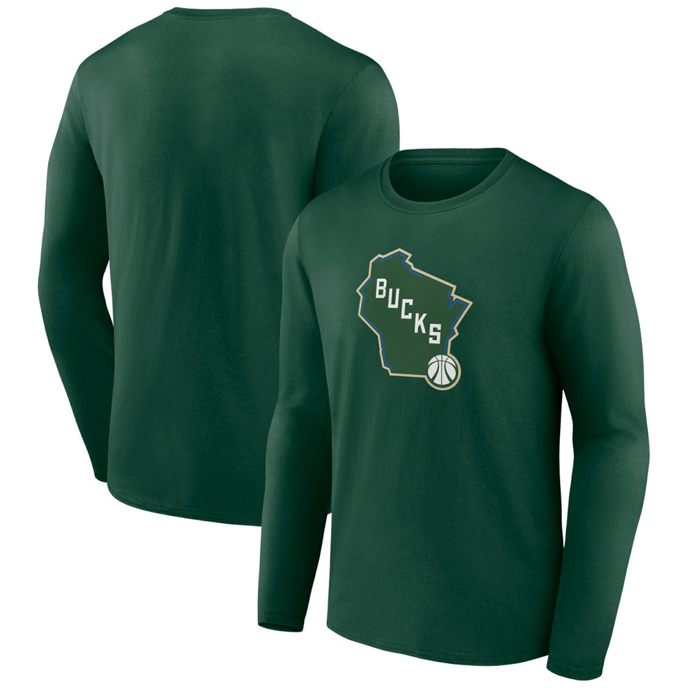 Green Milwaukee Bucks Alternate Logo Long Sleeve T-Shirt | NBA