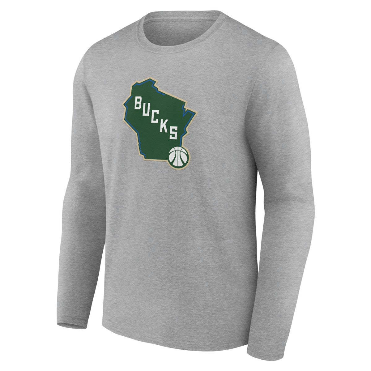 Gray Milwaukee Bucks Alternate Logo Long Sleeve T-Shirt | NBA