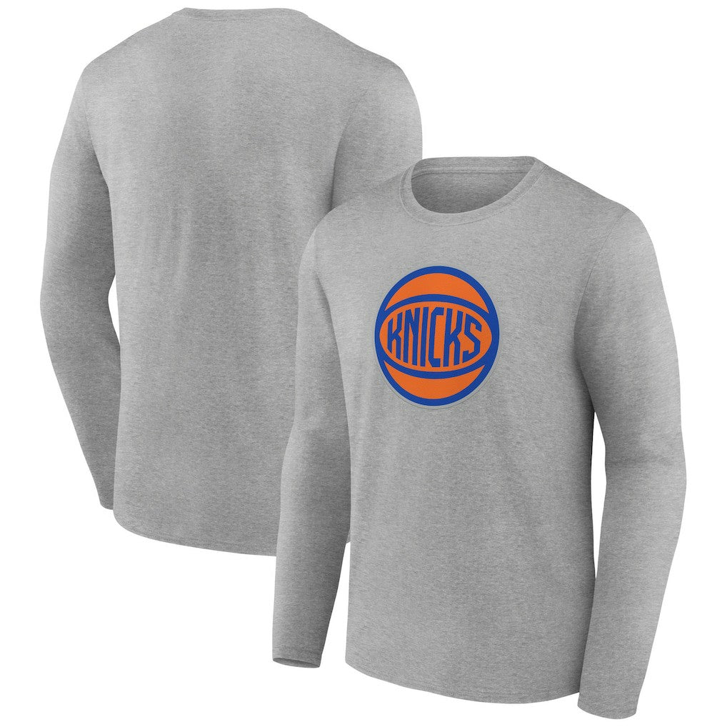 Gray New York Knicks Alternate Logo Long Sleeve T-Shirt | NBA